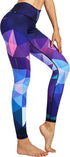 Women's Yoga Pants Printed Running Tights,Workout Running Leggings Tummy Control